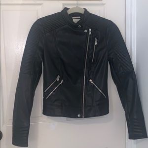 ⚡️SALE⚡️ Faux Leather Moto Zip Jacket Black